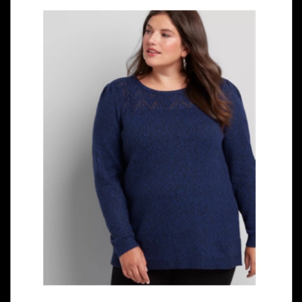 Lane Bryant sweater with yoke detail